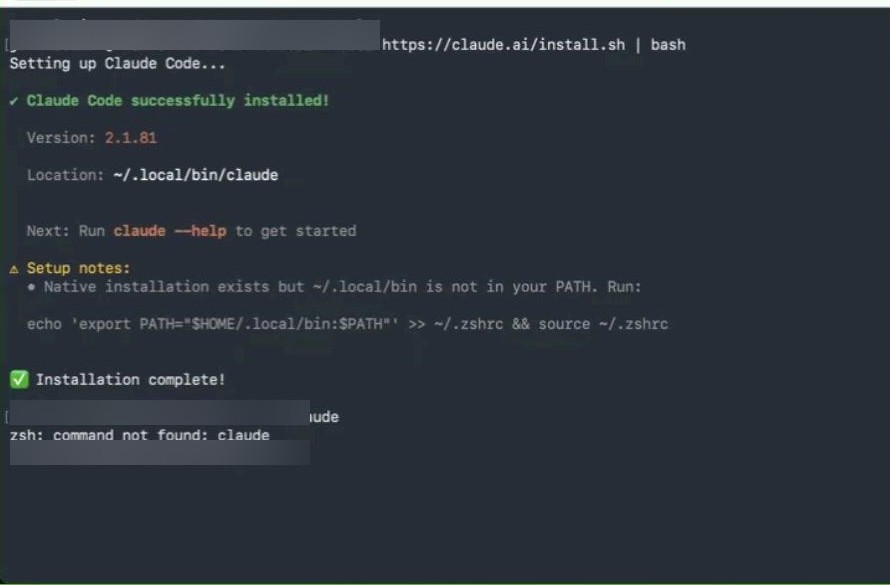command not found: claude error
